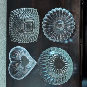 Four (4) Vintage Candy Mikasa Hoosier Glass Indiana Glass And More